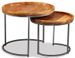 Set de 2 tables gigognes manguier foncé et pieds métal Sebla - Photo n°2