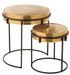 Set de 2 tables ronde aluminium bicolore Lay D 43-D 34 cm - Photo n°1