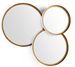 Set de 3 miroirs mural rond en métal blanc et doré ALMO - L 80 x H 87 cm - Photo n°1