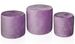 Set de 3 poufs en velours violet Sala - Photo n°1