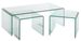 Set de 3 tables de salon en verre Ali L 120 cm - Lot de 3 - Photo n°1
