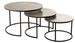 Set de 3 tables rond aluminium argent Nael D 80/D 60/D 50 cm - Photo n°1