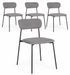 Set de 4 chaises INKA – acier peint noir ou café & assise rembourrée - Photo n°1