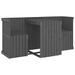 Set de balcon 2 places gris bois de pin massif - Photo n°1