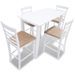 Set table et 4 chaises de bar en bois coloris blanc - Photo n°1