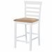 Set table et 4 chaises de bar en bois coloris blanc - Photo n°3