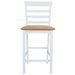 Set table et 4 chaises de bar en bois coloris blanc - Photo n°4