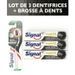 SIGNAL Pack 1 Brosse a dents + 3 dentifrices Intégral 8 charbon blancheur detox - Photo n°1