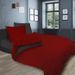 SOLEIL d'OCRE Parure de lit bicolore - Coton lavé - 240 x 290 cm - Rouge et gris anthracite - Photo n°1