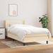 Sommier à lattes de lit avec matelas Crème 90x200 cm Tissu - Photo n°1
