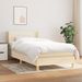 Sommier à lattes de lit avec matelas Crème 90x200 cm Tissu - Photo n°1