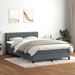 Sommier à lattes de lit et matelas gris foncé 160x210cm velours - Photo n°1