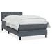 Sommier à lattes de lit et matelas gris foncé 80x220 cm velours - Photo n°1