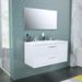 START Meuble salle de bain double vasque + miroir L 100 cm - 2 tiroirs a fermeture ralenties - Blanc - Photo n°1