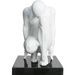 Statue sprinter fibre de verre blanc et socle en marbre noir L 30 x P 23 x H 43 cm - Photo n°1