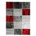 SUBWAY CUBE Tapis de salon en polypropylene - 120x170 cm - Rouge - Photo n°1