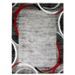 SUBWAY ENCADRE Tapis de salon en polypropylene - 120x170 cm - Rouge - Photo n°1