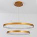 Suspension LED 2 anneaux métal brossé doré Cortex - Photo n°2