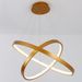 Suspension LED 2 anneaux métal brossé doré Cortex - Photo n°5