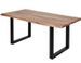 Table à manger 180 cm bois massif et pieds carrés acier noir Kinoa - Photo n°1