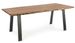 Table à manger 6 places bois d'acacia et pieds acier gris Denia 160 cm - Photo n°1