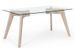 Table à manger 6 places bois naturel et verre trempé Anya 160 cm - Photo n°1
