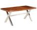 Table à manger bois d'acacia et acier inoxydable Babola 180 cm - Photo n°1