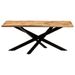 Table à manger bois de manguier brut massif et acier noir Vika 180 cm - Photo n°2