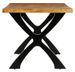 Table à manger bois de récupération et pieds métal noir en X courbé Ledor 180 cm - Photo n°3