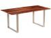 Table à manger bois de Sesham massif et acier inoxydable Baula 180 cm - Photo n°1