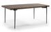 Table à manger bois massif gris et pieds métal noir 180 cm - Photo n°1