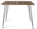 Table à manger carrée bois marron et pieds en forme d'épingles acier noir Kizone 90 cm - Photo n°1