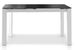 Table à manger design extensible verre teinté noir et pieds métal blanc Mikale 140 à 190 cm - Photo n°1