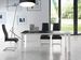Table à manger design extensible verre teinté noir et pieds métal blanc Mikale 140 à 190 cm - Photo n°2