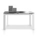 Table à manger design extensible verre teinté noir et pieds métal blanc Mikale 140 à 190 cm - Photo n°4