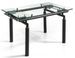 Table à manger design extensible verre transparent et pieds métal noir Stramo 140 à 200 cm - Photo n°6