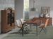 Table à manger en bois marron et pieds bois noir Kalieto 160 cm - Photo n°1
