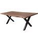Table à manger en bois massif foncé et pieds métal noir Amazone L 180 cm - Photo n°1