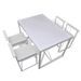 Table à manger et 4 chaises bois et métal blanc Katy - Photo n°2
