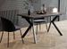 Table à manger extensible 140/200 cm grés céramique marron et acier noir Kouros - Photo n°1