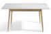 Table à manger extensible blanc mat et bois de chêne Lukan 120 à 160 cm - Photo n°3