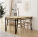 Table à manger extensible bois Chêne clair et métal noir Kasper 130/170 cm - Photo n°2