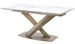 Table à manger extensible céramique effet marbre gris et pieds acier bronze Lady 180/260 cm - Photo n°2