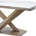 Table à manger extensible céramique effet marbre gris et pieds acier bronze Lady 180/260 cm - Photo n°4