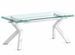 Table à manger extensible KIOTA 160 à 240 cm – Plateau en verre trempé et pieds en acier laqué – Design italien - Photo n°1