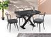 Table à manger extensible noir effet marbre et pieds acier noir 120/180 cm - Photo n°2