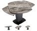 Table à manger extensible plateau en marbre gris Kinka 150 à 180 cm - Photo n°1