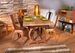 Table à manger industrielle bois massif clair et métal cuivre Orélia - Photo n°2