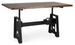 Table à manger industrielle hauteur réglable fer noir et bois de manguier marron Kouba 160 cm - Photo n°4