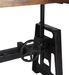 Table à manger industrielle hauteur réglable fer noir et bois de manguier marron Kouba 160 cm - Photo n°5